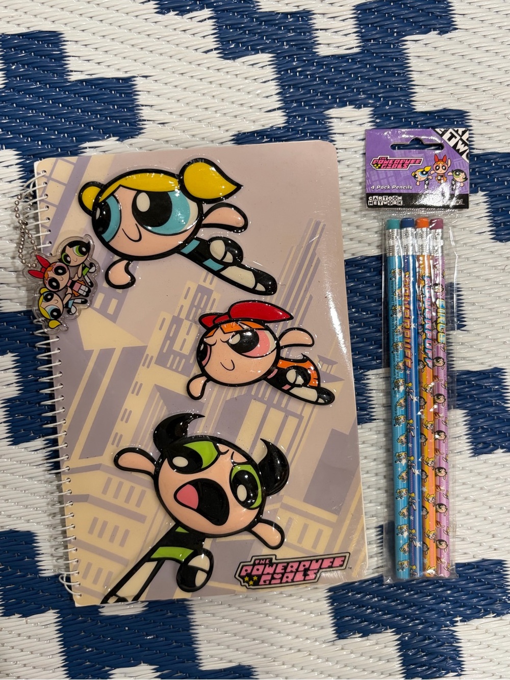 Vintage The Powerpuff Girls Notbook With 4 pack Pencils Cartoon Network 1999 New